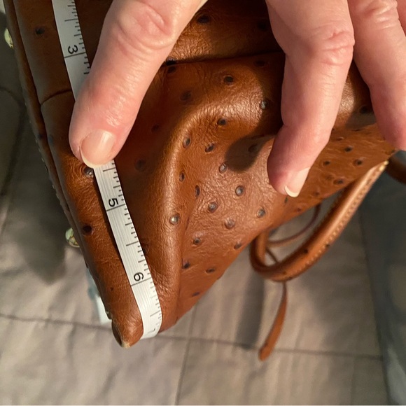 Dooney &‎ Bourke Brown Satchel with Ostrich-Embossed Leather - Picture 10 of 10